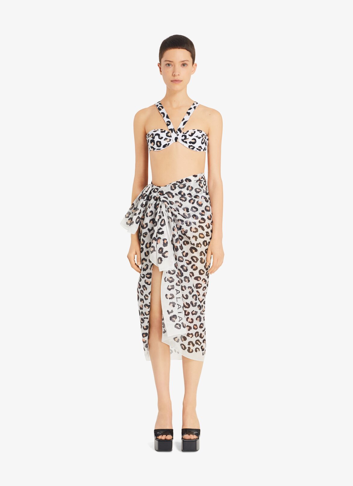 Leopard Pareo ALAÏA WHITE/BLACK LEOPARD PAREO